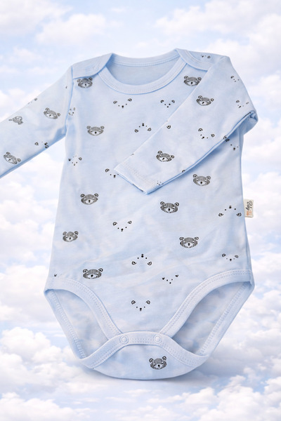Bulut Anne ve Çocuk Uzun Kollu Çıtçıtlı Body %100 pamuklu 3,5-6 yaş desenli