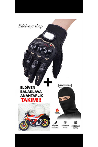 ŞERBETÇİMOTORS Pro Biker Motor - Bisiklet Eldiven Elastik Kumaş