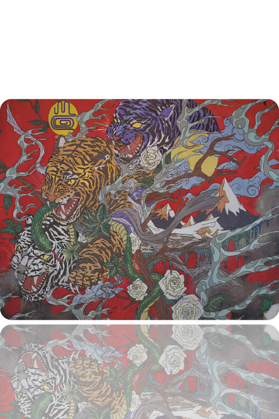 BLS لوحة ماوس للألعاب مقاس 48 × 40 سم، قاعدة مطاطية مضادة للانزلاق، لوحة ماوس L