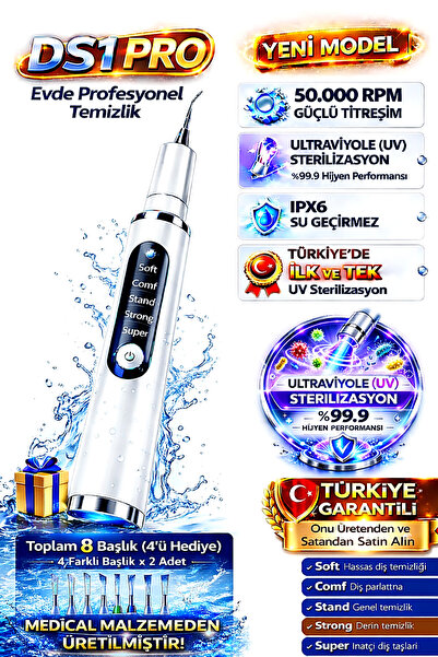 DeepSurge Ds1 Pro Şarjlı Diş Taşı Temizleme Cihazı, Diş Tartar Sökücü Plak Ve...