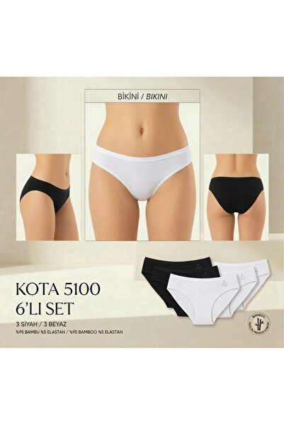 KOTA 6-Piece Women's Bikini 100% Organic Bamboo Panties
