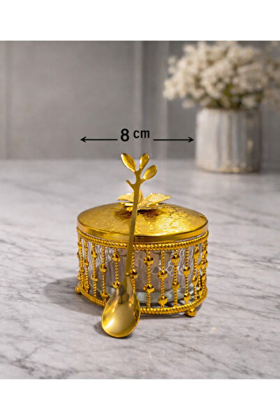 China سكرية شاي فاخرة بملعقة – تصميم أنيق باللون الذهبي