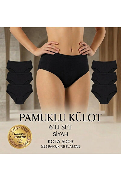 KOTA 6'Lı Kadın Yüksek Bel Bato Penye külot