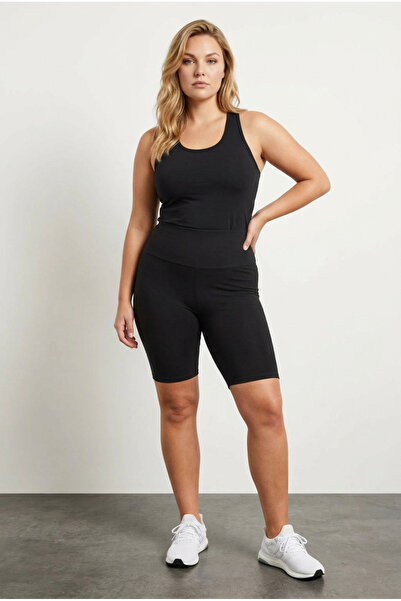 Stil Diva Pantaloni scurți de ciclism texturizați, mărime mare, pantaloni scu...