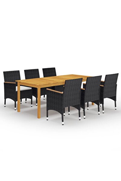 Concept Set mobilier de grădină, 7 piese, negru
