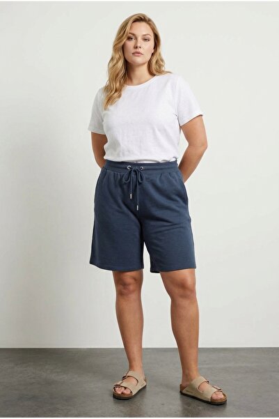 Stil Diva Σορτς μεγάλου μεγέθους με τσέπες, με κορδόνι στη μέση, άνετη εφαρμο...