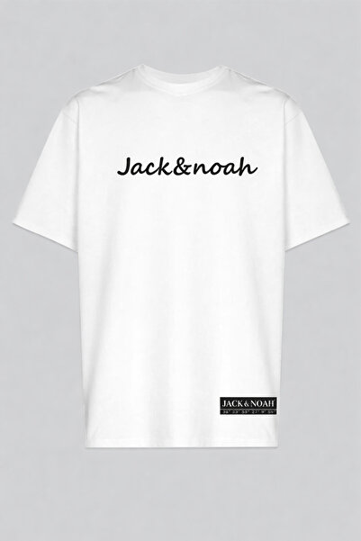 Jack & Noah Μπλουζάκι Beyazjack Noah με γραπτές συνδυαστικές σχέσεις