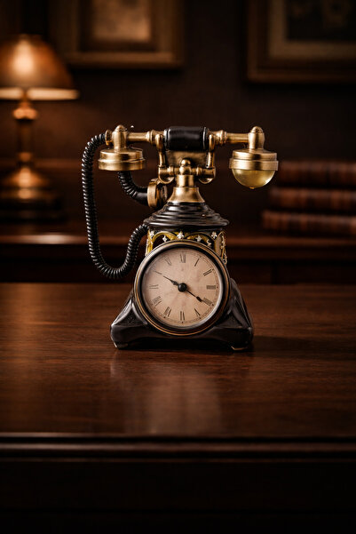 Yaratıcı sanatlar atölyesi Dekoratif Retro Telefon Tasarımlı Romen Rakamlı Ma...