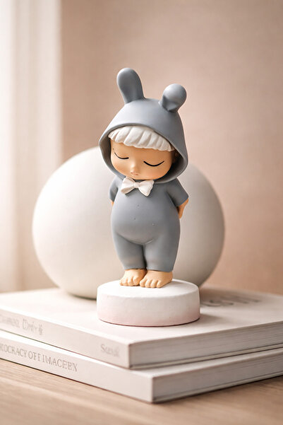 Yaratıcı sanatlar atölyesi Dekoratif Renkli Tulumlu Dayanıklı Bebek Biblo - A...