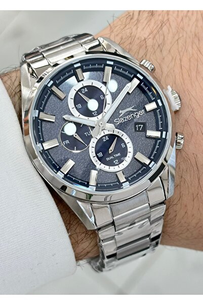 Slazenger Orjinal 2 Yıl Garantili Su Geçirmez Çelik Kordon Çelik Kasa 10 Atm ...