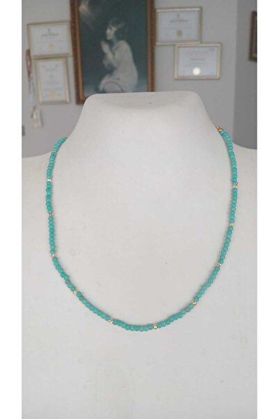 SUGÜLİNSHOP & HANDMADE JEWELRY Altınkaplama Antialerjen Firuze Kolye