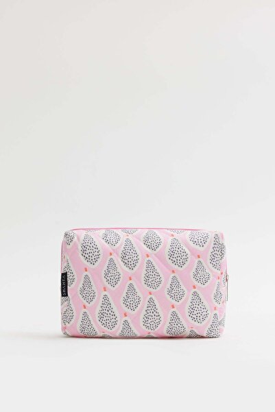 Shanta Pink Pear Patterned D34 Zippered Cosmetic Organizer Women's Travel Typ...
