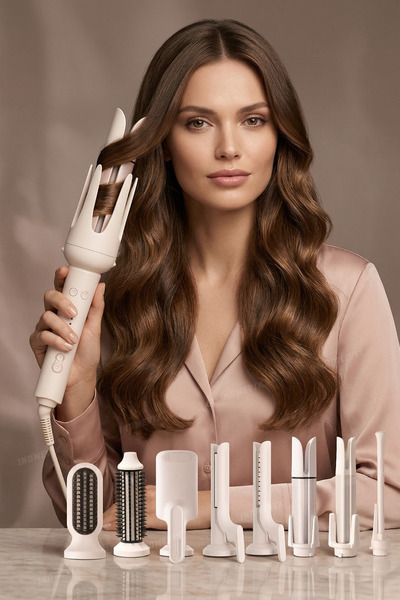 INOMEVIX Premium styling set with 9 interchangeable heads. Discover the compl...