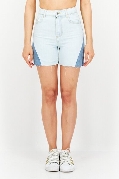 Don't Call Me Jennyfer Women Washed Denim Shorts, Light Blue