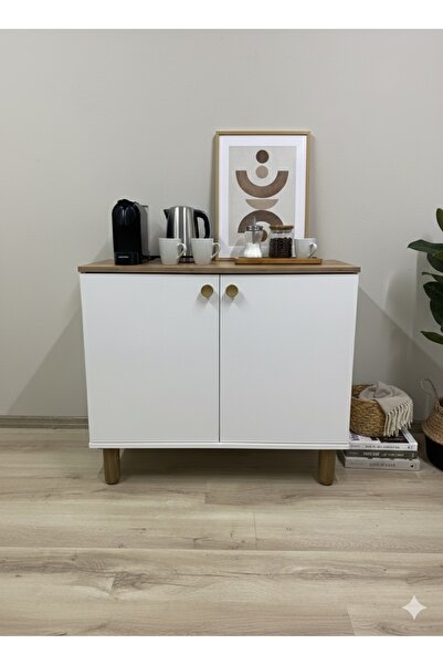 by hs se desing Bohem Kahve Köşesi Çok Amaçlı Dolap Beyaz