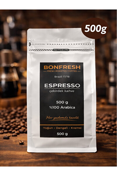Espresso Çekirdek Kahve 500g %100 Arabica Taze Kavrulmuş Kahve Çekirdeği