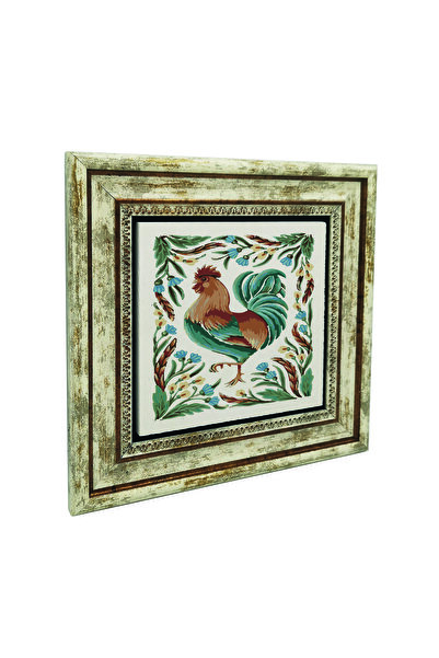 Sadrazam Horoz cu imprimeu Piatră naturală Tablo 20X20KRG-159