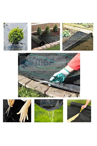 MGF PLAST Mgf Yabani Ot Kontrol Bahçe Taban Örtüsü (1MT X 10 MT) Malçlama Peyzaj Jüt Keçesi Kumaş Ve Çivileri