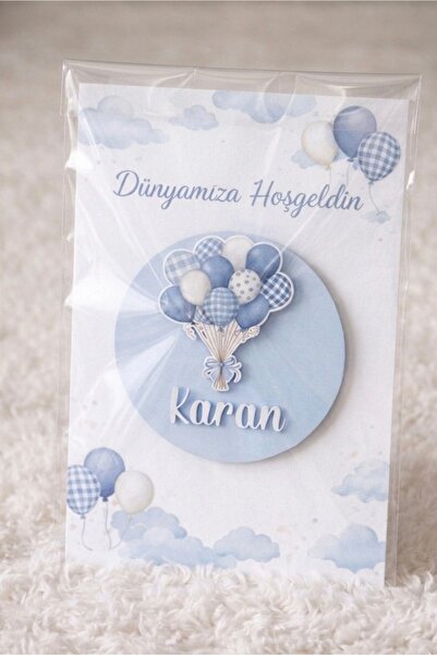 Agulab Bebek isimli kartlı jelatinli magnet - Mevlit Hediyelik Magnet - İsiml...