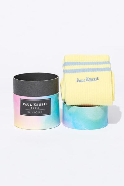 Paul Kenzie جوارب طويلة مطرزة للجنسين من Motley Socks - قوس قزح 1