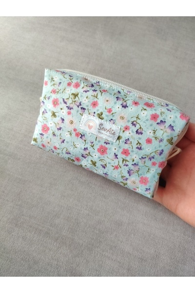 Handmade Nil Çiçekler Küçük Boy Hijyen Çantası/Cüzdan/Çanta İçi Düzenleyici F...