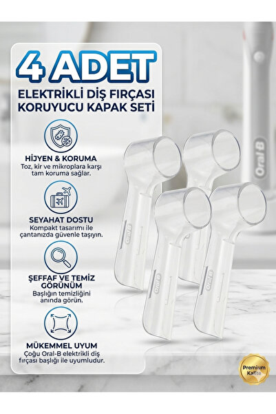 LOVYCO Diş Fırçası Başlıkları Için Koruma Kapağı 4 Adet