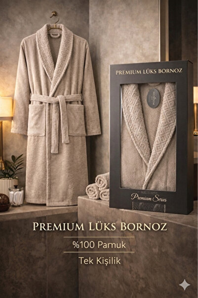 MUK's %100 Pamuktan Üretim Premium Lüks Bornoz Özel Çantalı