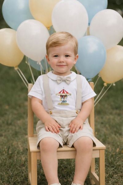 annerüyası Atlı Karınca Konsept Bej Şort Salopettakım