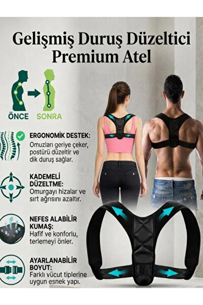 Ankaflex Corset ortopedic negru unisex - Harnaș pentru postură verticală