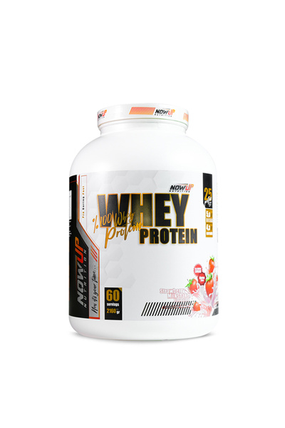 NOWUP NUTRITION Whey Protein Tozu 2160 g – 60 Servis – Çilek Milkshake Aromal...
