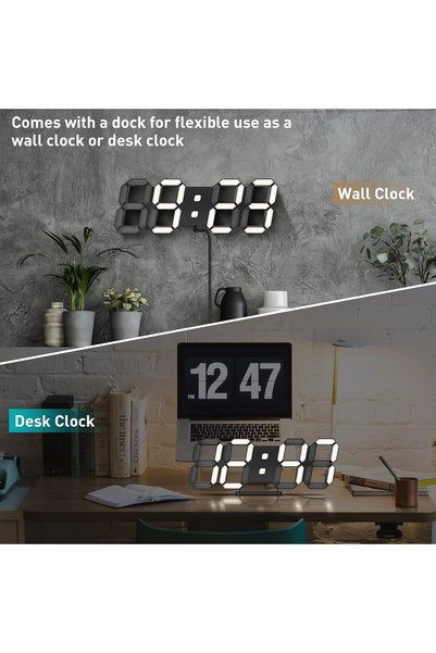 STARCOM Dijital Saat masa saati ve duvar saati 3d ekranlı usb kablolu 23x8