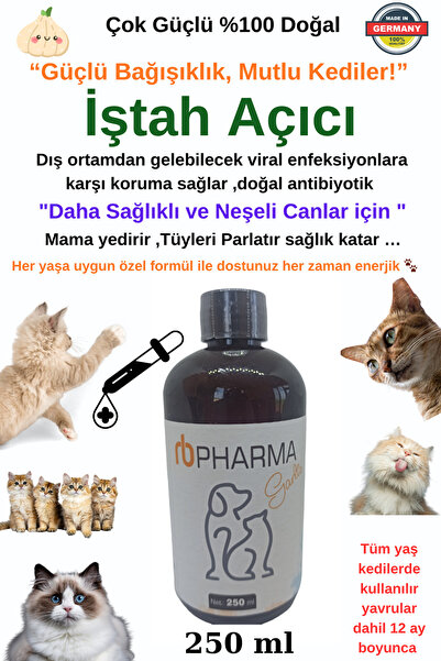 Garlic Istah Açıcı Bağışıklık Güçlendirici
kedilerimiz Artık Çok Daha Sağlıklı Olacak 250 Ml