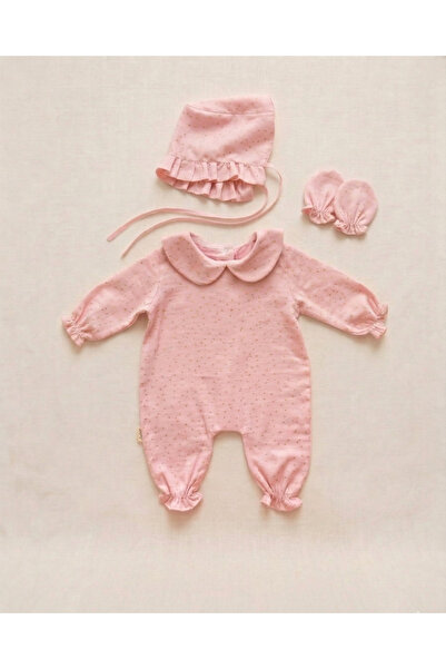 Zezig طقم إصدار المستشفى للمواليد الجدد من قماش الموسلين باللون الوردي من جول...