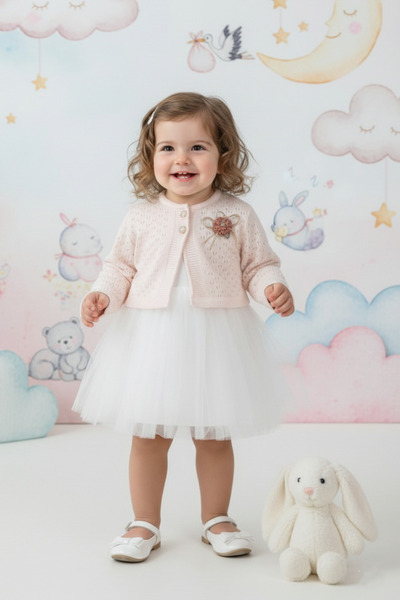 s.t. sebat tekstil فستان بوليرو للفتيات الصغيرات تول قطعة من بودرة PUDRA