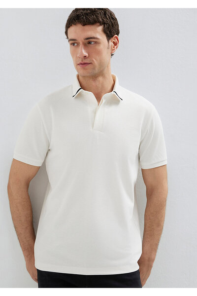 Mavi Soft-Premium Ecru Polo-T-Shirt Regular Fit / Normaler Schnitt 0613358-70057