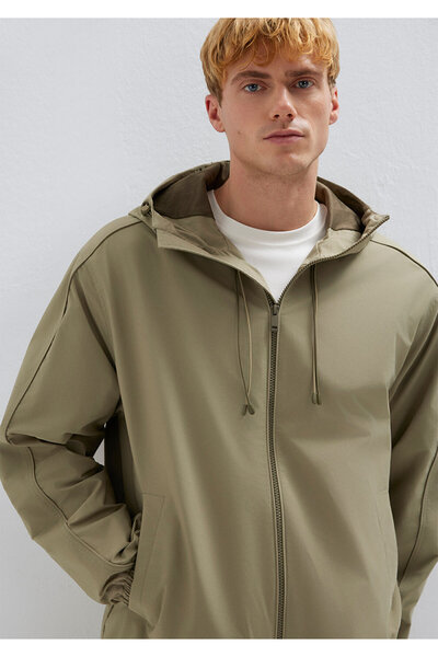 Mavi Grüne Jacke mit Kapuze, lockerer Schnitt / bequemer, lockerer Schnitt 01...