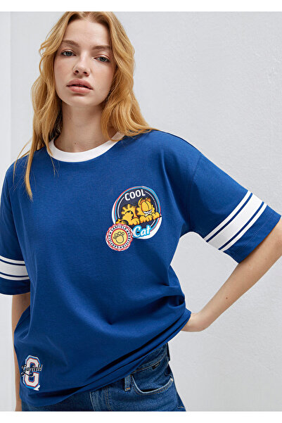 Mavi Garfield Baskılı Lacivert Tişört Loose Fit / Bol Rahat Kesim 1614052-82625