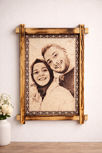 Nakış Sanatı Kişiye Özel Foto Halı 35x45 – Çerçeveli Premium Baskı – Anıların...