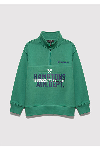 Mavi Печатана зелена суитшърт с качулка 6S10169-71697