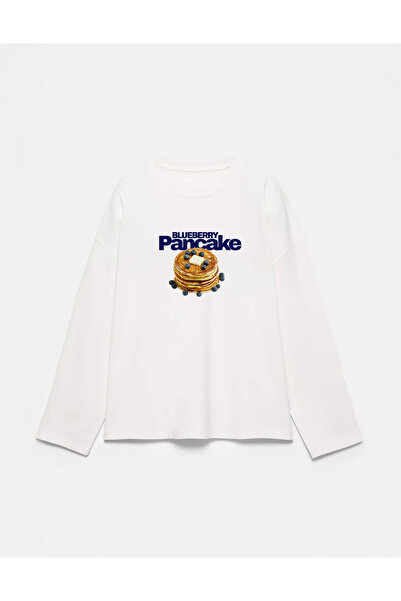 Disante 100% bumbac, cu potrivire oversize, cu imprimeu Pancake - Tricou cu m...