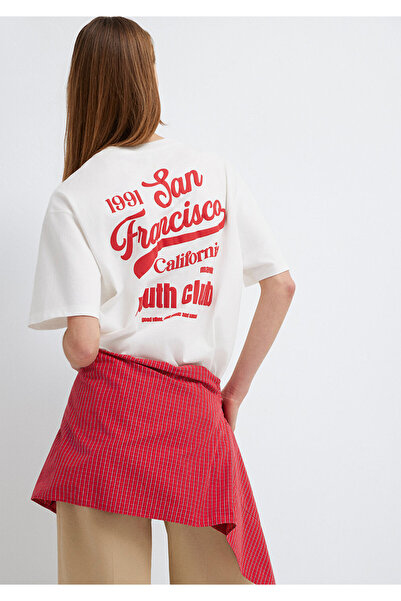 Mavi San Francisco Printed Ecru T-Shirt Oversized / Wide Cut 1613862-70057