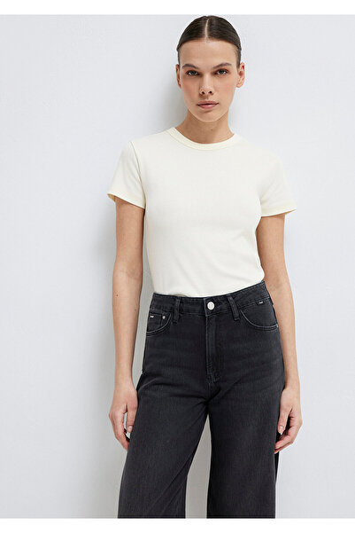 Mavi Ecru Basic T-Shirt Fitted / Body-Fitting Cut 1614065-91481