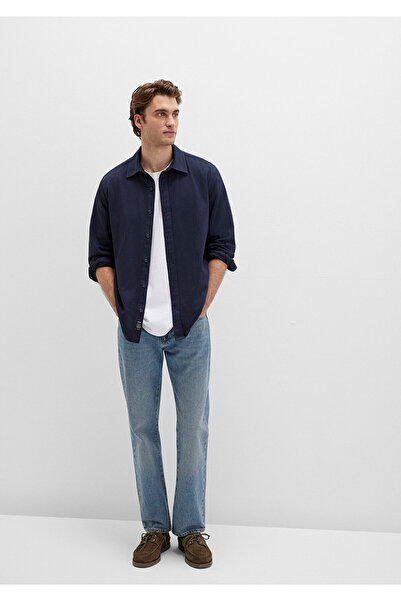 Mavi Linen Blend Navy Blue Shirt Regular Fit / Regular Cut 0211641-82183