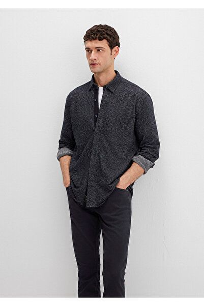 Mavi Μαύρο πουκάμισο Navy Blue Loose Fit / Χαλαρή Άνετη Κοπή 0211764-70497