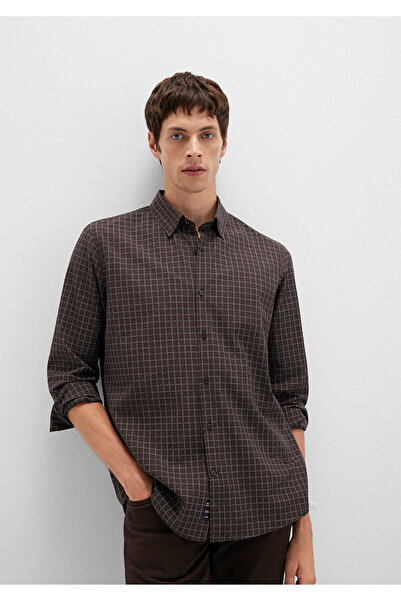 Mavi قميص كاريلي بني اللون مقاس عادي / قص عادي 0211675-91012