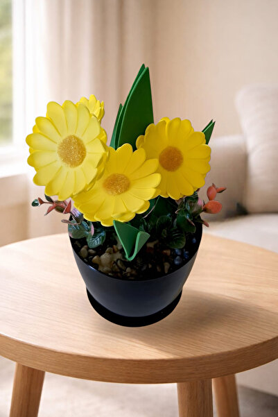 nftart.design زهرة صناعية - مارغريت ديزي في وعاء زجاجي