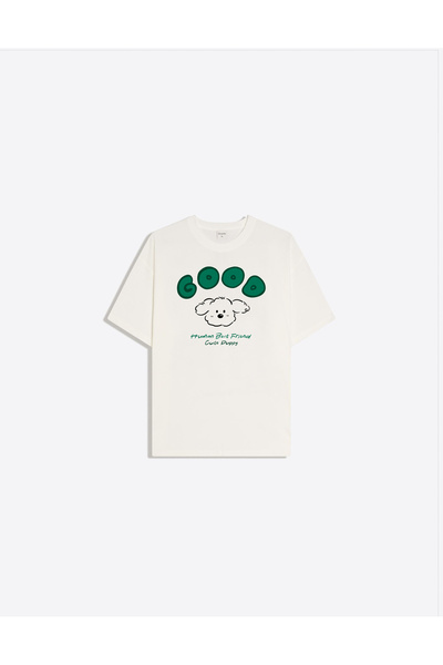 Disante Tricou de damă Cute Duppy cu imprimeu, cu gâtul tip crew neck, suprad...