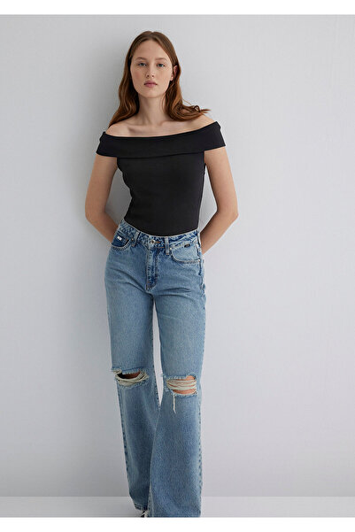 Mavi Off Shoulder Black Top Fitted / Bodycon Cutout 1612866-900