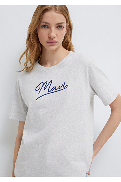 Mavi Tricou gri brodat Regular Fit 1612421 -87033