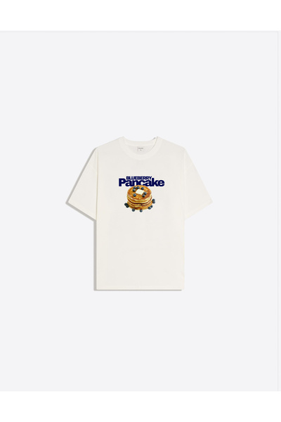 Disante Tricou de damă Basic Trend cu imprimeu Pancake Crew Neck